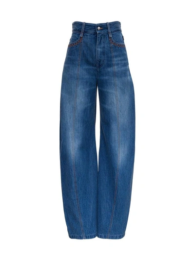 Shop Chloé Cotton Denim Jeans In Blu