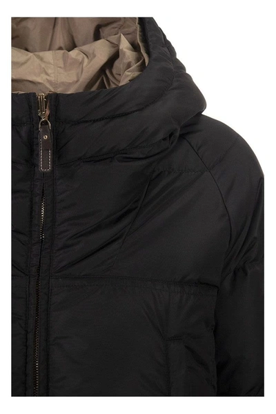 Shop Max Mara Maxmara Sportl Reversible Down Jacket In Anti-drop Taffeta In Black