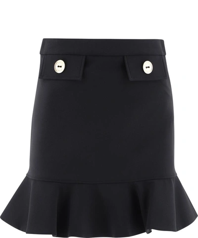 Shop Elisabetta Franchi Flounced Skirt In Black  