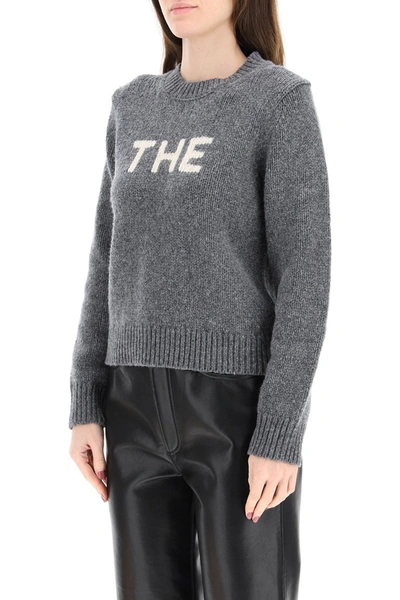 Shop Marc Jacobs (the) Marc Jacobs Sweater With "the" Intarsia In Grey