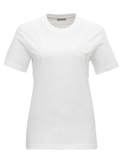 Shop Moncler Logo T-shirt In White