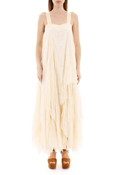 Shop Mes Demoiselles Valentine Asymmetrical Dress In Ivory