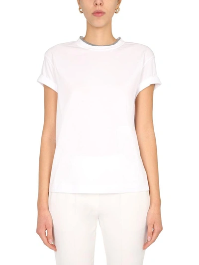 Shop Brunello Cucinelli Crew Neck T-shirt In White