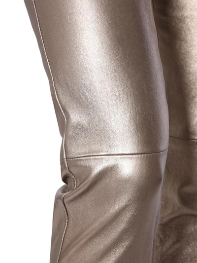 Shop Saint Laurent Skinny Low Waist Trousers In Bronze