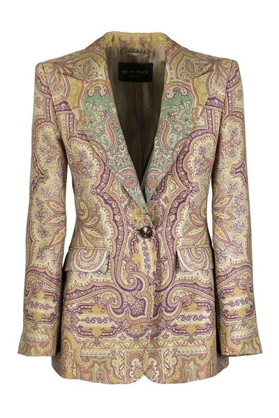 Shop Etro Paisley Print Tailored Jacket In Multicolor