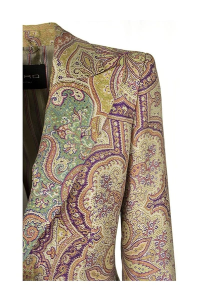 Shop Etro Paisley Print Tailored Jacket In Multicolor