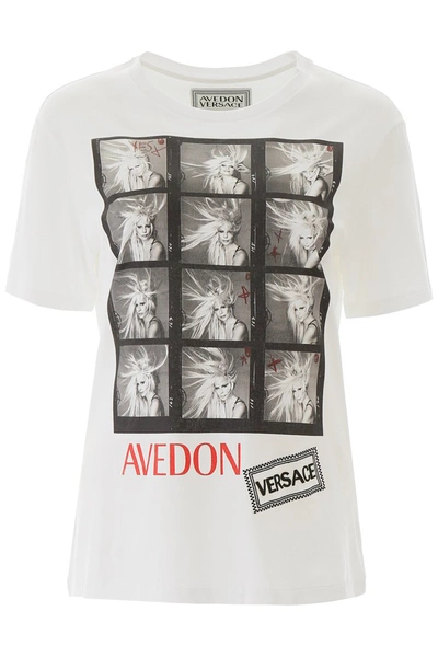 Shop Versace Avedon X  T-shirt In Bianco