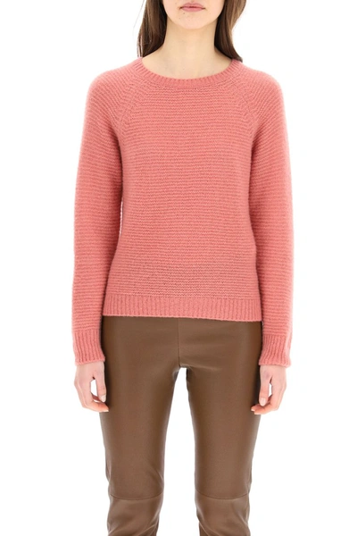 Shop Max Mara Kiku Crew Neck Sweater In Rosa