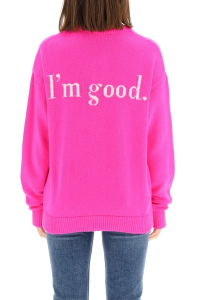 Ireneisgood Intarsia Logo Crewneck Jumper In Fuxia