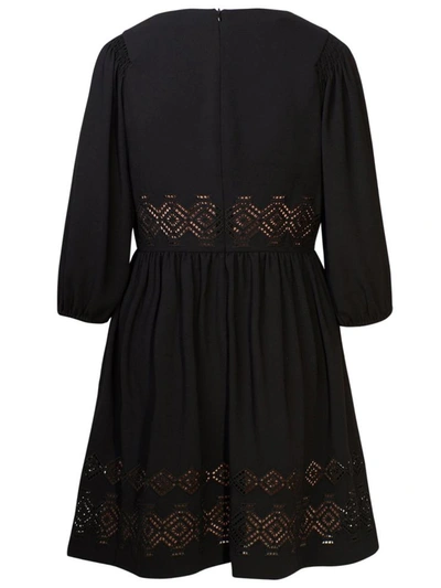 Shop Red Valentino Vestito Ricamo Nero In Black