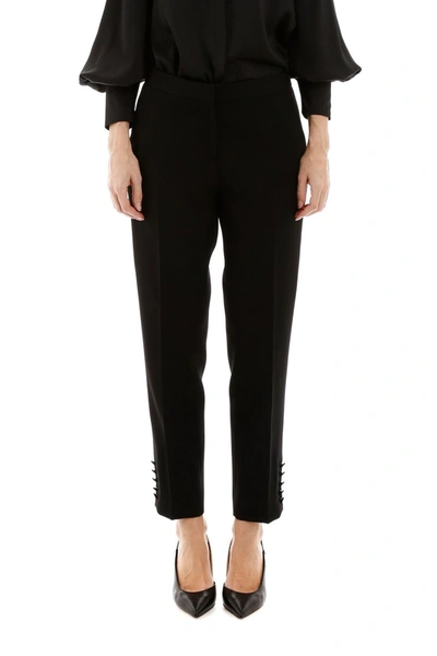 Shop Burberry Hanover Trousers In Black