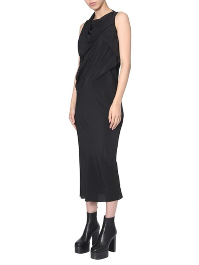 Shop Rick Owens Midi Dress In Black