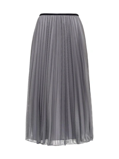 Shop Moncler Technical Micro Net Skirt In Metallic