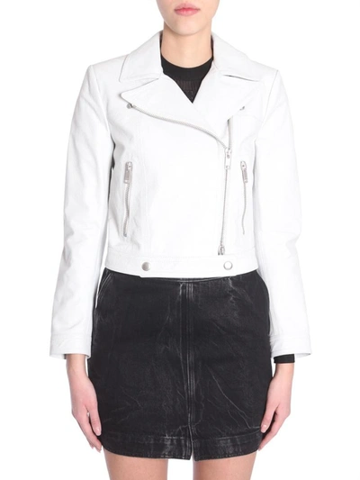 Shop Givenchy Leather Jacket In White