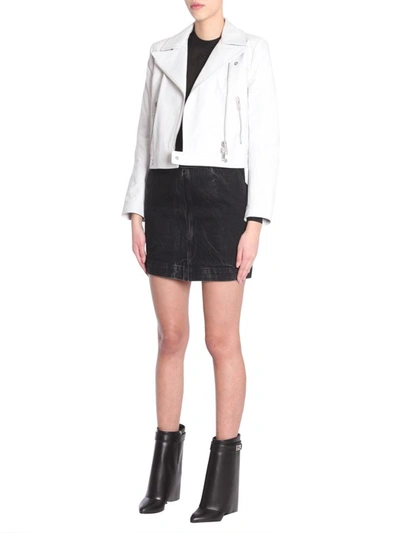 Shop Givenchy Leather Jacket In White
