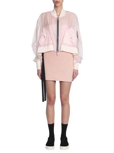Shop Ben Taverniti Unravel Project Bomber Jacket In Technical Fabric In Pink