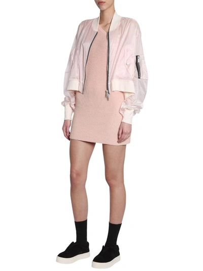 Shop Ben Taverniti Unravel Project Bomber Jacket In Technical Fabric In Pink