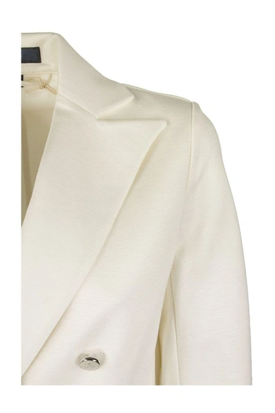 Shop Fay Double Breasted Jacket White
