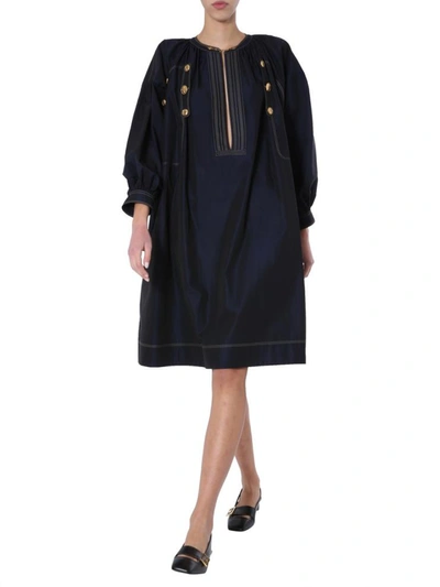 Shop Givenchy Dress With Buttons In Blue