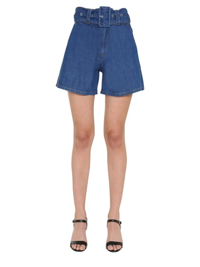 Shop Msgm Denim Shorts