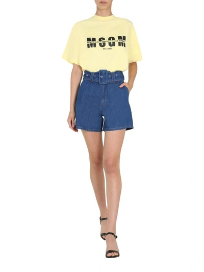 Shop Msgm Denim Shorts