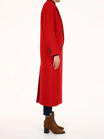 Shop Saint Laurent Cashmere Coat Red