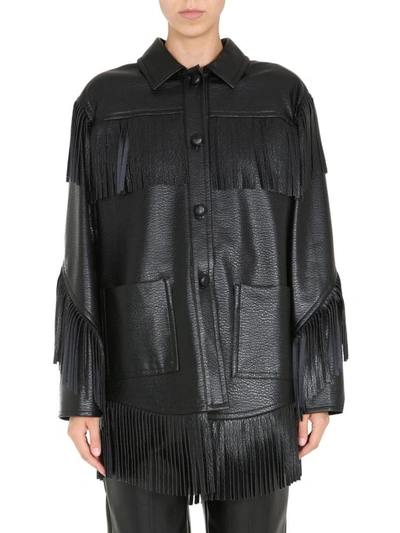 Shop Philosophy Di Lorenzo Serafini Fringed Jacket In Black