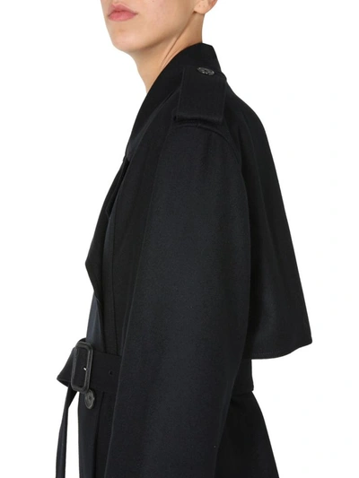 Shop Saint Laurent Double-breasted Trench In Black