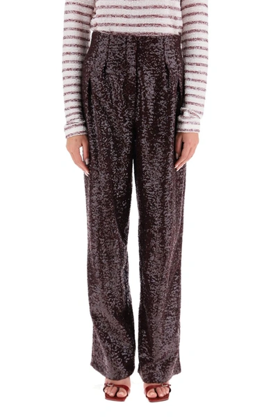 Shop In The Mood For Love Clyde Sequined Pants In Plum