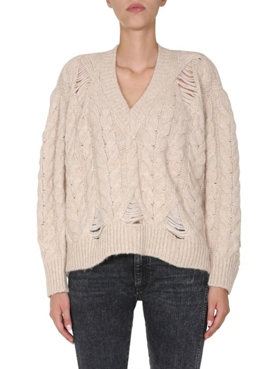 Shop Stella Mccartney Oversize Fit Sweater In Beige
