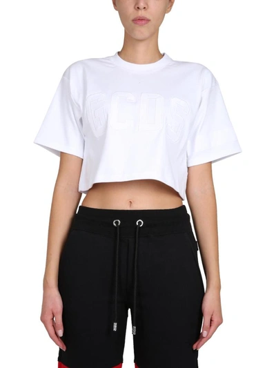 Shop Gcds Cropped T-shirt In White