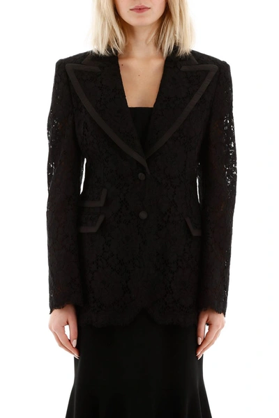 Shop Dolce & Gabbana Lace Jacket In Nero