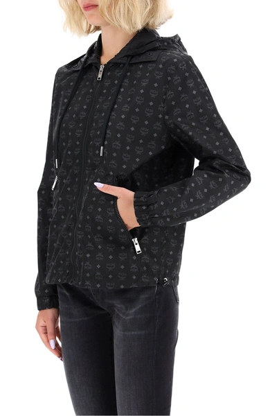 Shop Mcm Monogram Nylon Jacket In Black