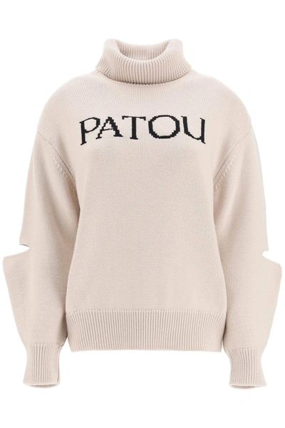 Shop Patou Logo Intarsia Sweater In Chestnut