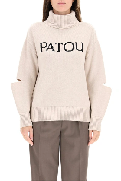 Shop Patou Logo Intarsia Sweater In Chestnut