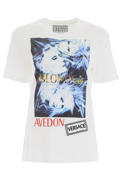 Shop Versace Avedon X  T-shirt In Bianco