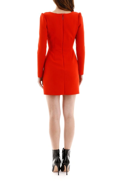 Shop Msgm Mini Dress In Rosso