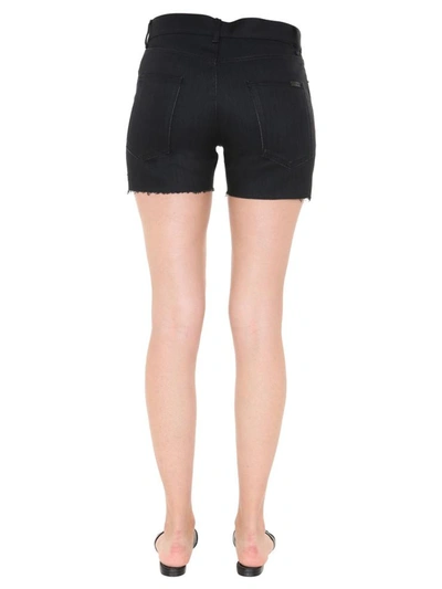 Shop Saint Laurent Low Waist Shorts In Black