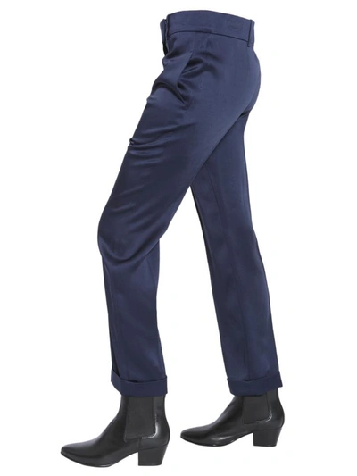 Shop Haider Ackermann "kuiper Shiny" Trousers In Blue