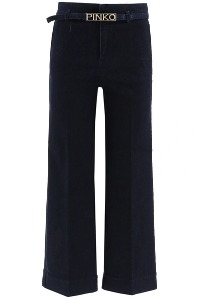 Shop Pinko Peggy Culotte Jeans In Blu Iride