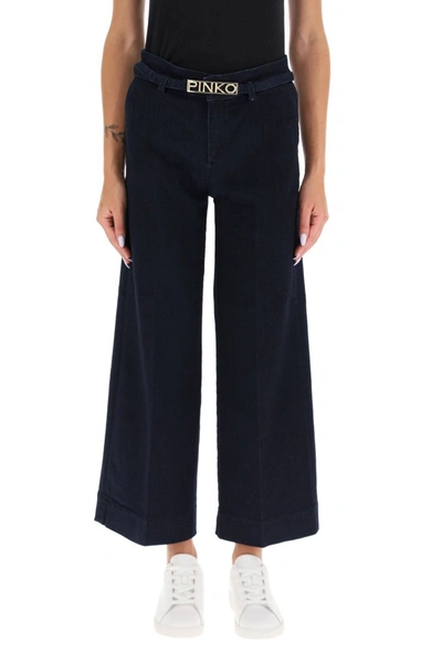 Shop Pinko Peggy Culotte Jeans In Blu Iride