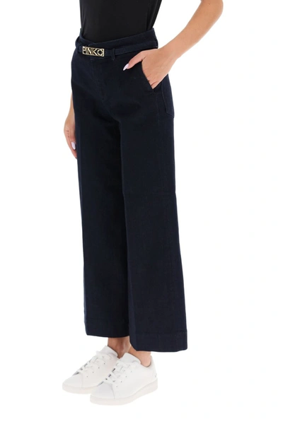 Shop Pinko Peggy Culotte Jeans In Blu Iride