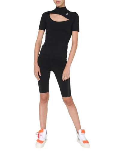 Off-white High-rise Performance Cycling Shorts In Black