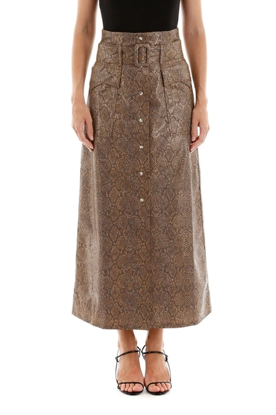 Shop Nanushka Aarohi Skirt In Brown