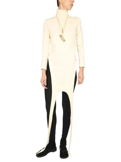 Ambush Apron Jersey Roll Neck Top In White