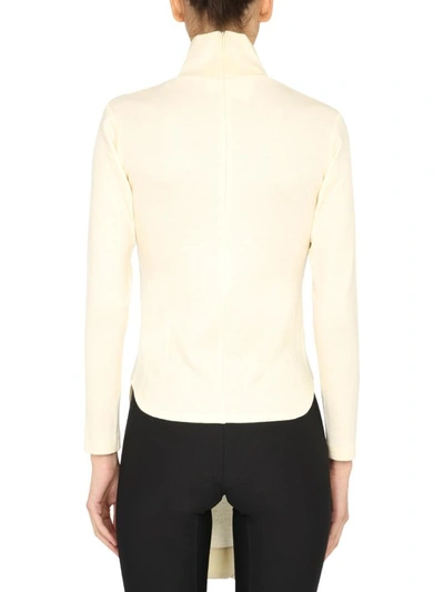 Ambush Apron Jersey Roll Neck Top In White