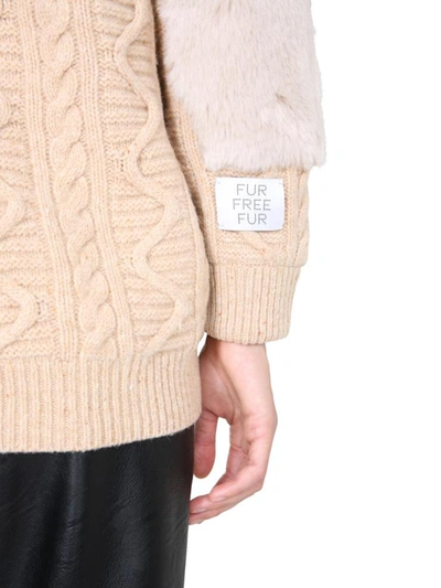 Shop Stella Mccartney Cable-knit Jacket In Beige