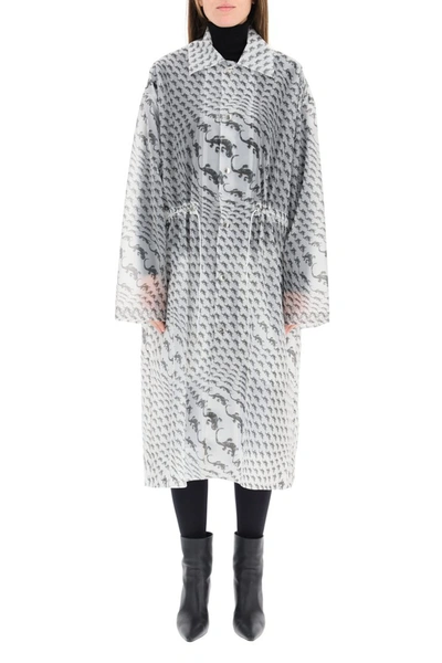 Shop Marine Serre Printed Raincoat In White With Print