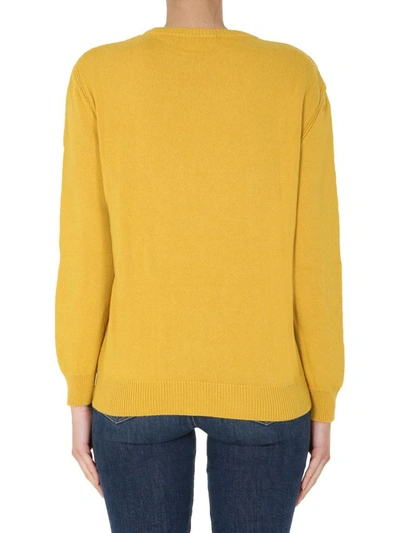 Shop Alberta Ferretti "love Me Starlight" Sweater In Yellow