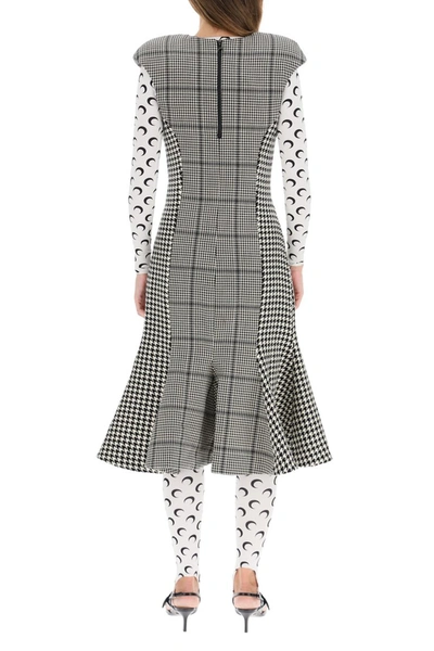 Shop Marine Serre Midi Houndstooth Dress In Black